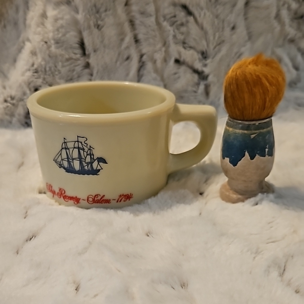 Vintage 70's Shaving Mug and Brush Set